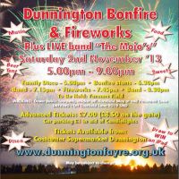 Dunnington Bonfire, Fireworks & Live Band "The Mojo's" at Dunnington York