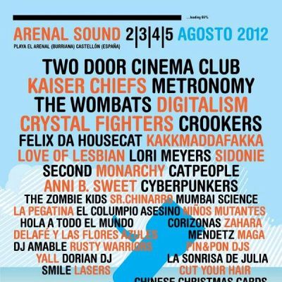 Arenal Sound 2012 Tickets | Arenal Sound Valencia | Thu 2nd August 2012 Lineup