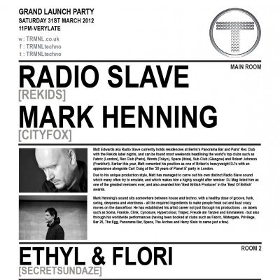 TRMNL - Radioslave (Rekids), Mark Henning (Cityfox) Tickets | LAB11 Birmingham | Sat 31st March 2012 Lineup