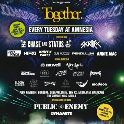 Together | Amnesia San Rafael 07816 | Tue 3rd July 2012 Lineup