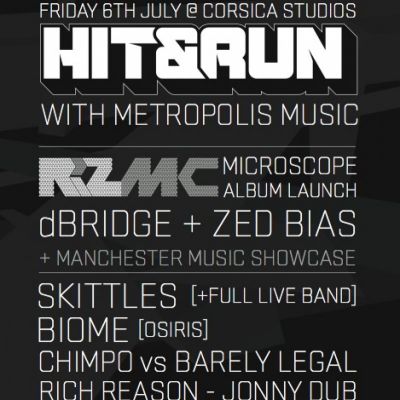 HIT&RUN LONDON presents RIZ MC, dBRIDGE, ZED BIAS, SKITTLES+more Tickets | Corsica Studios London | Fri 6th July 2012 Lineup