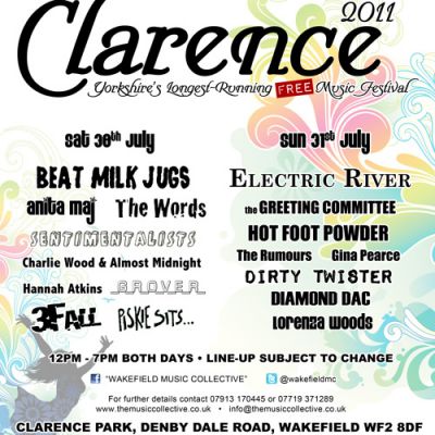 Clarence Park Festival | Clarence Park Bandstand Wakefield | Sat 30th July 2011 Lineup
